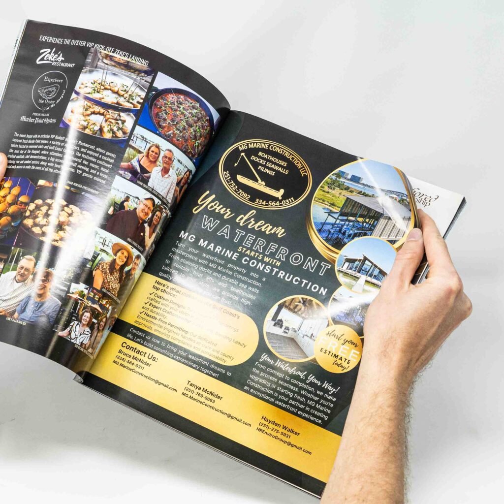 Hands holding magazine.
