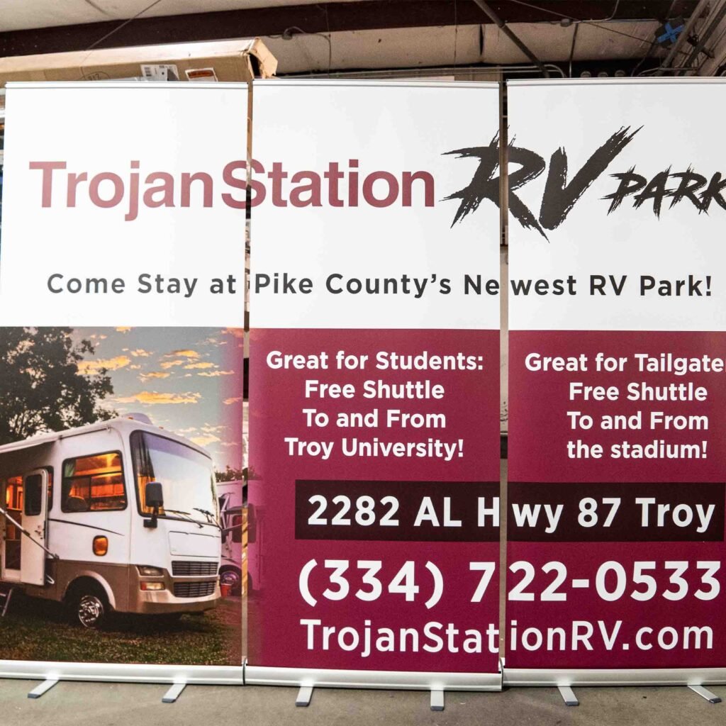 Three pop-up banners.